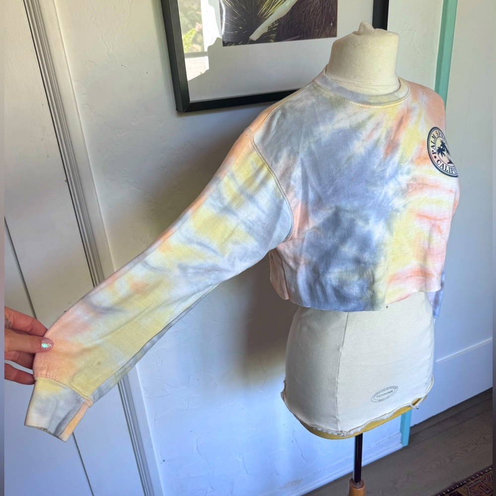 Cropped Palm Springs tie dye crewneck sweater size small